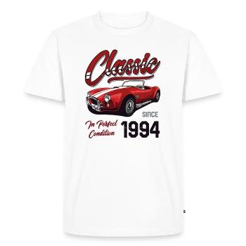 Je ne suis pas vieux Je suis une voiture classique vintage née en 1994 - T-shirt Premium bio Homme - blanc - Devant - Nico (187cm)