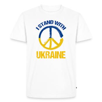 Je soutiens le symbole de paix ukrainien - T-shirt Premium bio Homme - blanc - Devant - Nico (187cm)