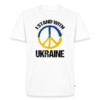 Je soutiens le symbole de paix ukrainien - T-shirt Premium bio Homme - blanc - Devant - Nico (187cm)