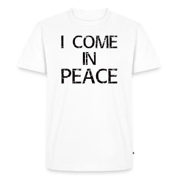 Je viens en paix - T-shirt Premium bio Homme - blanc - Devant - Nico (187cm)