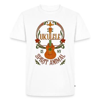 Le ukulélé est mon animal spirituel - T-shirt Premium bio Homme - blanc - Devant - Nico (187cm)