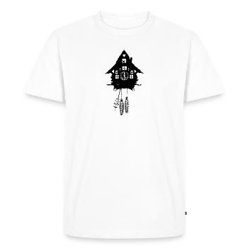 Coucou horloge - T-shirt Premium bio Homme - blanc - Devant - Nico (187cm)