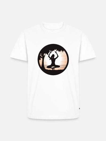 Yoga Flow - Männer Premium Bio T-Shirt - Weiß