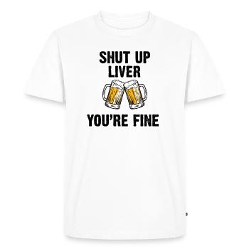 bière humour  - T-shirt Premium bio Homme - blanc - Devant - Nico (187cm)