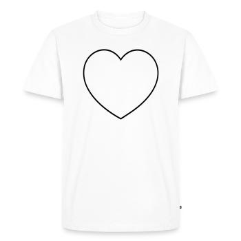 Customizable Heart Outline Outline Heart - Men's Premium Organic T-Shirt - white - Front - Nico (187cm)