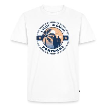 Lagos Algarve Portugal Conception de surf d’été - T-shirt Premium bio Homme - blanc - Devant - Nico (187cm)