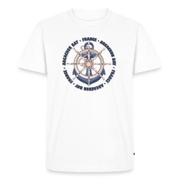 Arcachon Bay France Conception d’ancre d’été nautique - T-shirt Premium bio Homme - blanc - Devant - Nico (187cm)