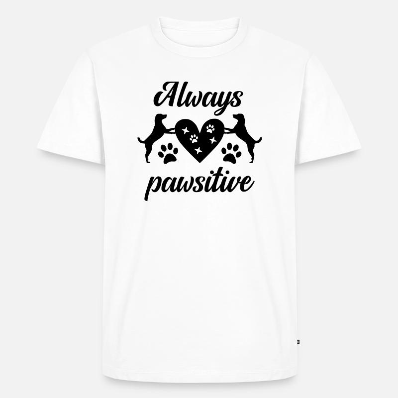 Always pawsitive - Männer Premium Bio T-Shirt - Weiß