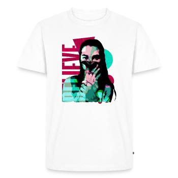 Woman with butterfly - Men's Premium Organic T-Shirt - white - Front - Nico (187cm)