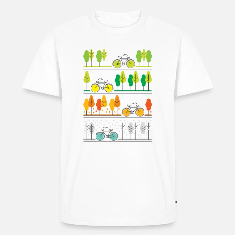 Radfahren durch die vier Jahreszeiten - Männer Premium Bio T-Shirt - Weiß