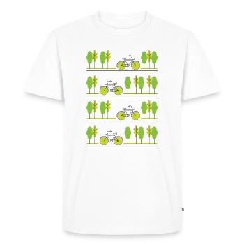 Cycling through spring - Men's Premium Organic T-Shirt - white - Front - Nico (187cm)