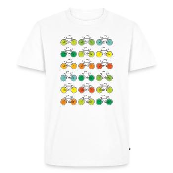 Vélos colorés - T-shirt Premium bio Homme - blanc - Devant - Nico (187cm)