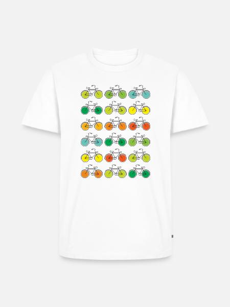 Farverige cykler - Herre Premium økologisk T-shirt - hvid