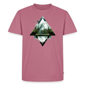 Wald Triangel Bäume Natur - Männer Premium Bio T-Shirt - Mauve - Vorne - Nico (187cm)