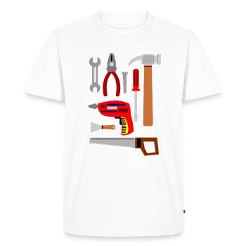 Kit d'outils du parfait bricoleur - T-shirt Premium bio Homme - blanc - Devant - Nico (187cm)
