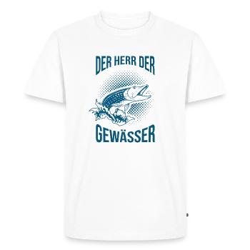 Chemise de pêcheur de brochet - T-shirt Premium bio Homme - blanc - Devant - Nico (187cm)