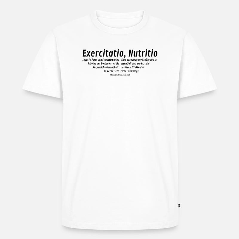 Exercitatio Nutritio / Training und Ernährung - Männer Premium Bio T-Shirt - Weiß