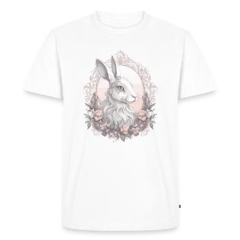 Rabbit Bunny Historical Art - Men's Premium Organic T-Shirt - white - Front - Nico (187cm)