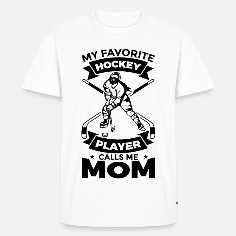 Eishockey Mutter - Männer Premium Bio T-Shirt - Weiß