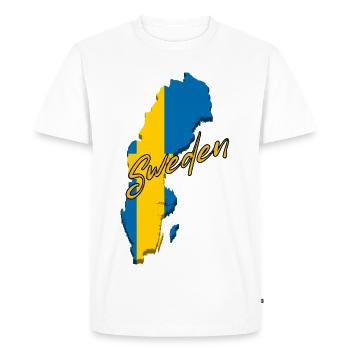 Drapeau de la Suède, fierté suédoise - T-shirt Premium bio Homme - blanc - Devant - Nico (187cm)