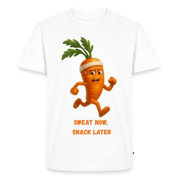 Carotte Runner Snack Carotte Dessin animé - T-shirt Premium bio Homme - blanc - Devant - Nico (187cm)