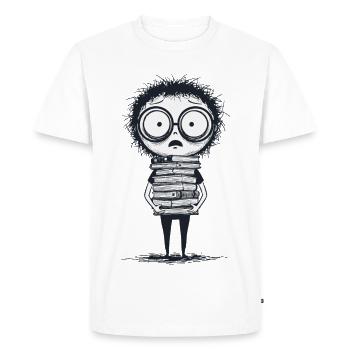 Étudiant Pile de Livres Stress Manga - T-shirt Premium bio Homme - blanc - Devant - Nico (187cm)