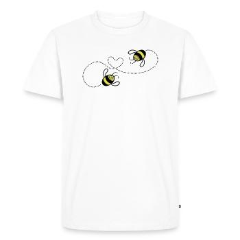 bees in love - Men's Premium Organic T-Shirt - white - Front - Nico (187cm)