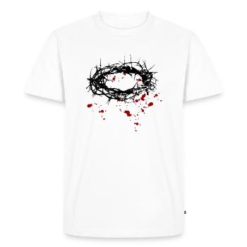 Dornenkrone - Männer Premium Bio T-Shirt - Weiß - Vorne - Nico (187cm)