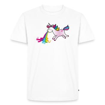 Arc-en-ciel de licorne vomir - T-shirt Premium bio Homme - blanc - Devant - Nico (187cm)