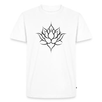 Yoga fleur de lotus méditation fleur de lotus - T-shirt Premium bio Homme - blanc - Devant - Nico (187cm)