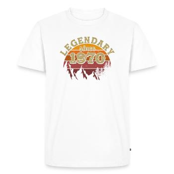 Légendaire depuis 1970 - né en 1970 - T-shirt Premium bio Homme - blanc - Devant - Nico (187cm)