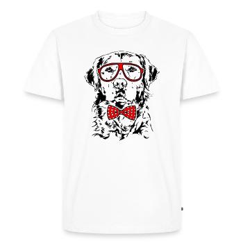 GOLDEN RETRIEVER Glasses Dogs Smart Dog - Men's Premium Organic T-Shirt - white - Front - Nico (187cm)
