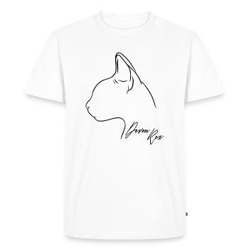 Devon Rex Profile Cat Cat Wilsigns - Men's Premium Organic T-Shirt - white - Front - Nico (187cm)