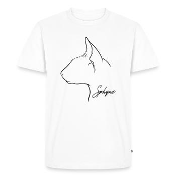 Profil Sphynx Chat Chat Wilsigns - T-shirt Premium bio Homme - blanc - Devant - Nico (187cm)