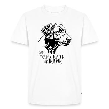 Aimé par un chien Retriever à poil bouclé Wilsigns - T-shirt Premium bio Homme - blanc - Devant - Nico (187cm)