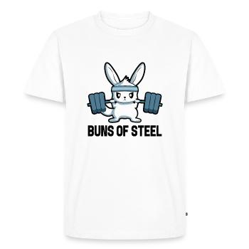 Bunny, Fitness, Gym, Motivation, Sport, Cadeau - T-shirt Premium bio Homme - blanc - Devant - Nico (187cm)