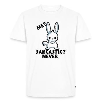 Sarcasm, Rabbit, Me, Gift Idea, Nope, Humor - Men's Premium Organic T-Shirt - white - Front - Nico (187cm)