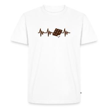Chocolate heartbeat - Men's Premium Organic T-Shirt - white - Front - Nico (187cm)