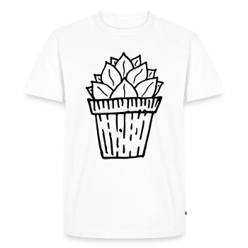 Cactus peint à la main - T-shirt Premium bio Homme - blanc - Devant - Nico (187cm)