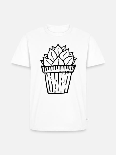 Hand-painted cactus - Men's Premium Organic T-Shirt - white