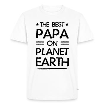 Meilleure citation de papa Fête des pères de papa - T-shirt Premium bio Homme - blanc - Devant - Nico (187cm)
