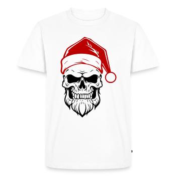 Santa Claus Skull - Men's Premium Organic T-Shirt - white - Front - Nico (187cm)