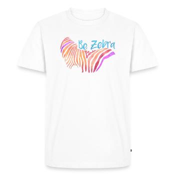 Soyez Zebra_Sei Bunt - T-shirt Premium bio Homme - blanc - Devant - Nico (187cm)