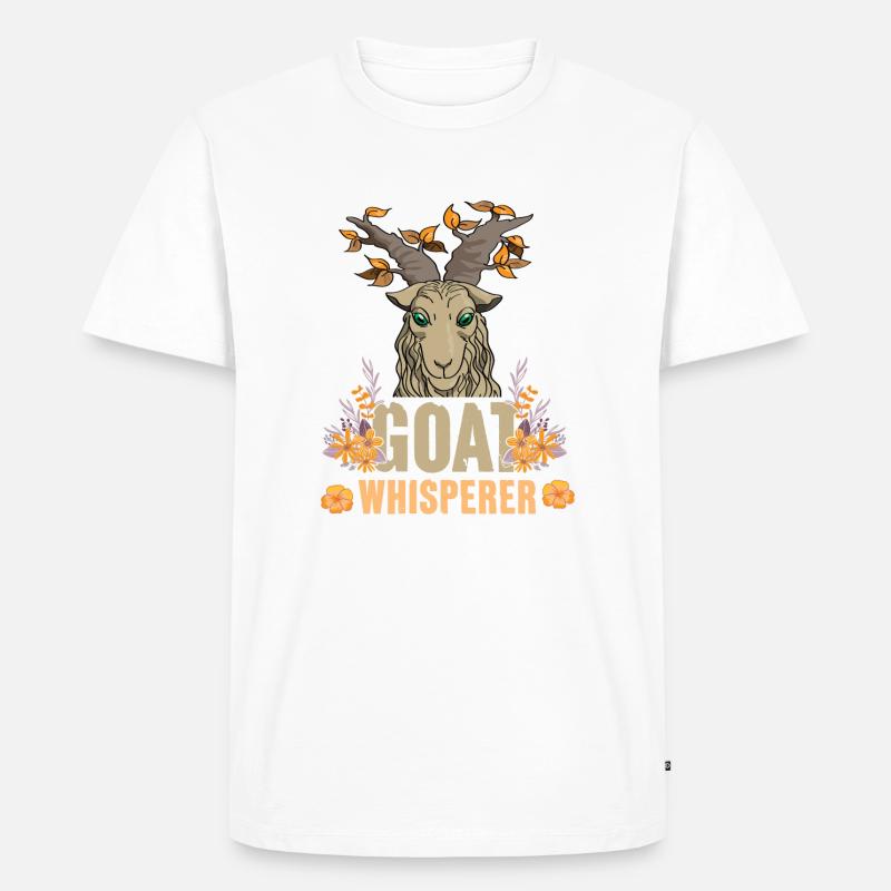 Goat Whisperer Funny Goat - Männer Premium Bio T-Shirt - Weiß