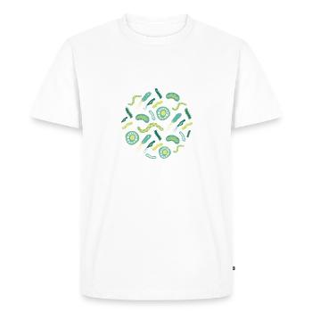 I Play With Bacteria Funny Micobiology - Men's Premium Organic T-Shirt - white - Front - Nico (187cm)