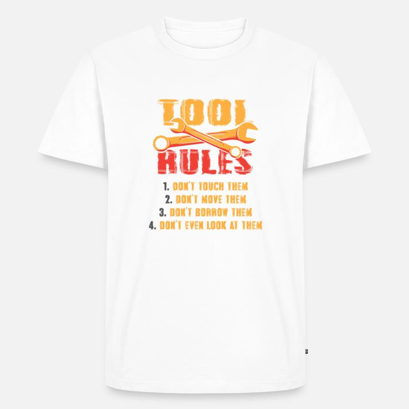 Funny Tools Rules Toolmaker Mechanic - Männer Premium Bio T-Shirt - Weiß