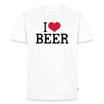 Funny Beer - J’adore la bière - T-shirt Premium bio Homme - blanc - Devant - Nico (187cm)