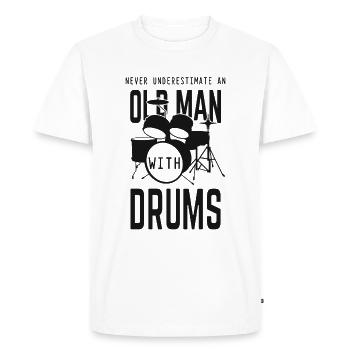 Vieux batteur - T-shirt Premium bio Homme - blanc - Devant - Nico (187cm)