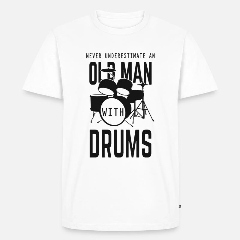 Old Drummer - Männer Premium Bio T-Shirt - Weiß