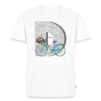 vélo e 100 d - T-shirt Premium bio Homme - blanc - Devant - Nico (187cm)
